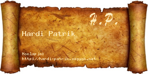 Hardi Patrik névjegykártya